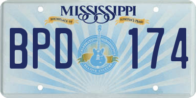 MS license plate BPD174