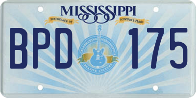MS license plate BPD175
