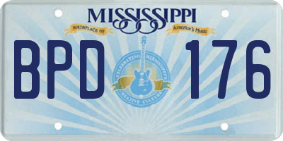 MS license plate BPD176