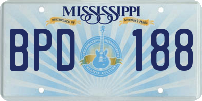 MS license plate BPD188