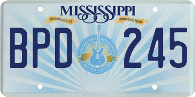 MS license plate BPD245