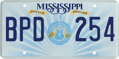 MS license plate BPD254