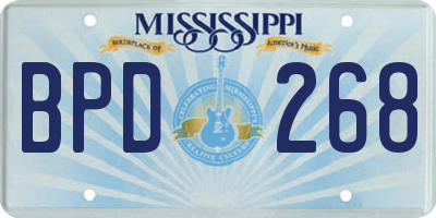 MS license plate BPD268