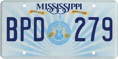 MS license plate BPD279