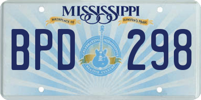 MS license plate BPD298