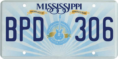 MS license plate BPD306