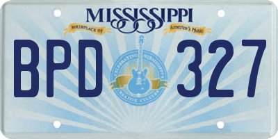 MS license plate BPD327