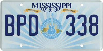 MS license plate BPD338