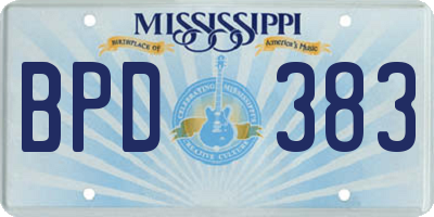 MS license plate BPD383
