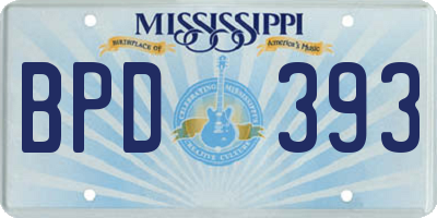 MS license plate BPD393