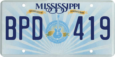 MS license plate BPD419