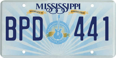 MS license plate BPD441