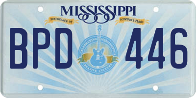 MS license plate BPD446