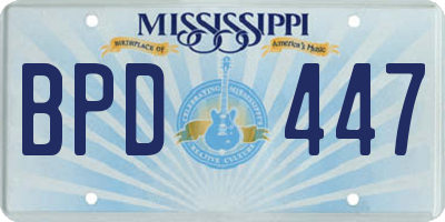 MS license plate BPD447