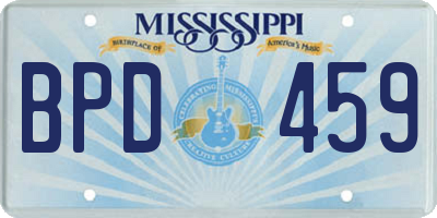 MS license plate BPD459
