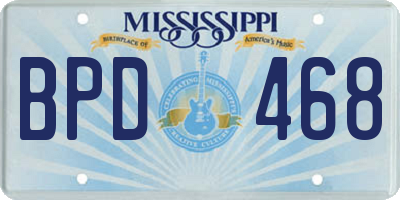MS license plate BPD468