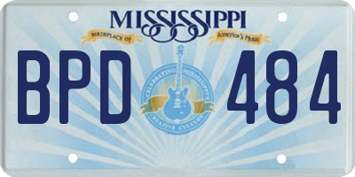 MS license plate BPD484