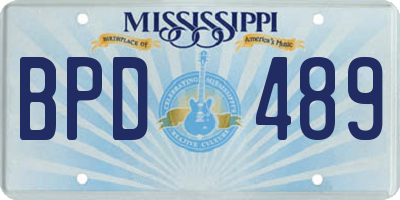 MS license plate BPD489