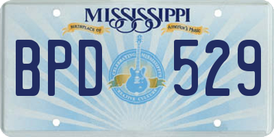 MS license plate BPD529