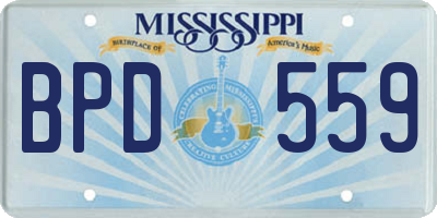 MS license plate BPD559