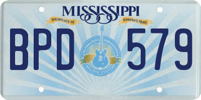 MS license plate BPD579