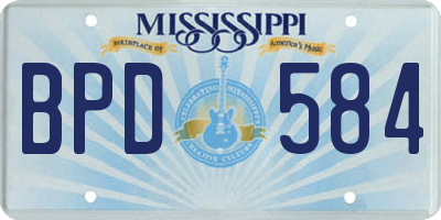 MS license plate BPD584