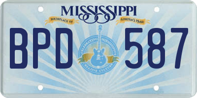 MS license plate BPD587
