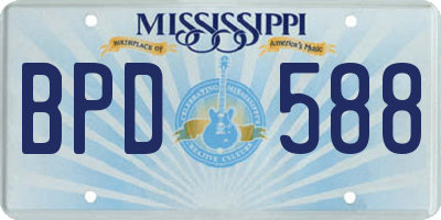 MS license plate BPD588