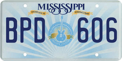 MS license plate BPD606