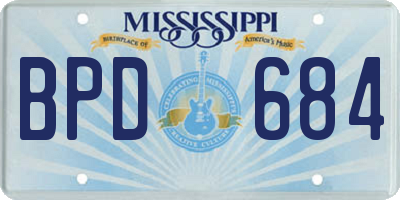 MS license plate BPD684