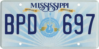 MS license plate BPD697