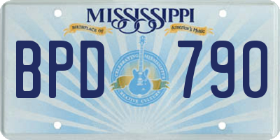 MS license plate BPD790