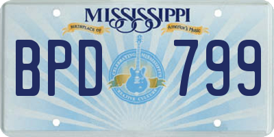 MS license plate BPD799