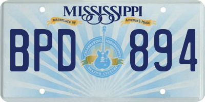 MS license plate BPD894