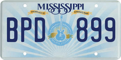 MS license plate BPD899