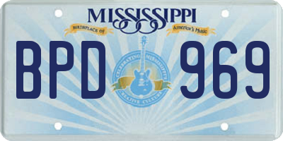 MS license plate BPD969