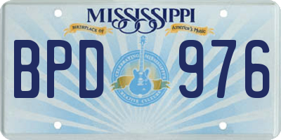 MS license plate BPD976