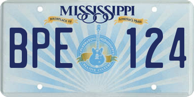 MS license plate BPE124