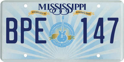 MS license plate BPE147