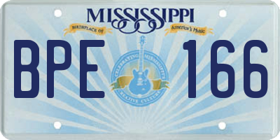 MS license plate BPE166