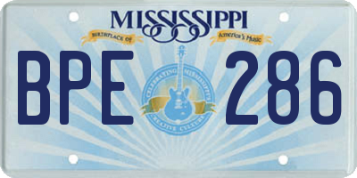 MS license plate BPE286