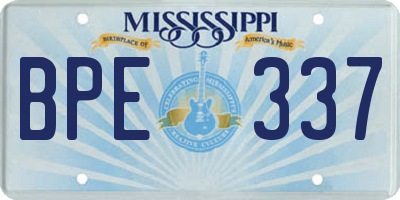 MS license plate BPE337