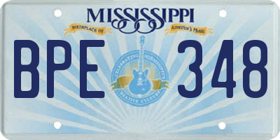 MS license plate BPE348