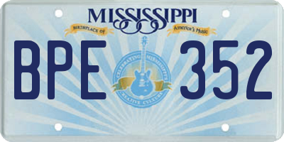 MS license plate BPE352