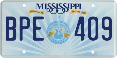 MS license plate BPE409