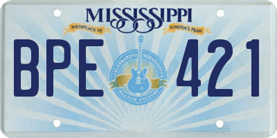 MS license plate BPE421