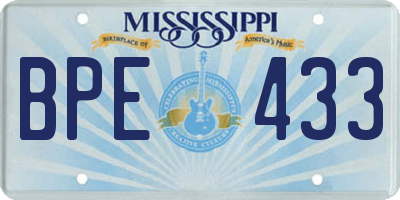 MS license plate BPE433