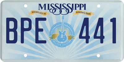 MS license plate BPE441