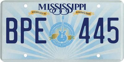 MS license plate BPE445
