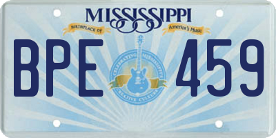 MS license plate BPE459